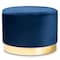 Baxton Studio Marisa Navy Blue Velvet Upholstered Gold Finished Storage Ottoman 161-10279 - alternate 1